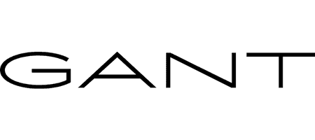 GANT text logo in a subtle gray font on a black background.