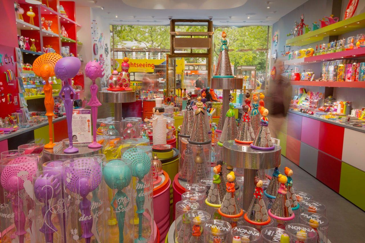 Vibrant candy store interior with colorful displays and whimsical decor.